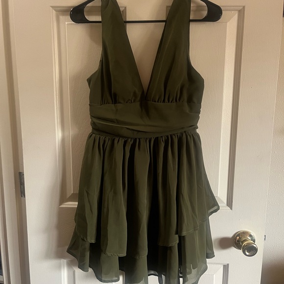SHEIN Dresses & Skirts - SHEIN Olive Satin Dress